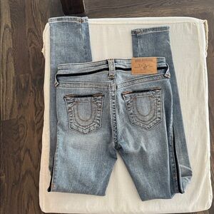 True Religion jeans with black velvet details